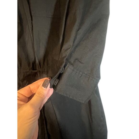 Ann Taylor Loft Black Long Sleeve Drawstring Waist T-Shirt Dress Women Sz 6 - Picture 9 of 13